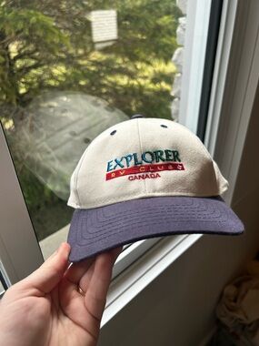 Vintage 90s Explorer RV Club Canada Embroidered Baseball Cap 100% Cotton NWOT